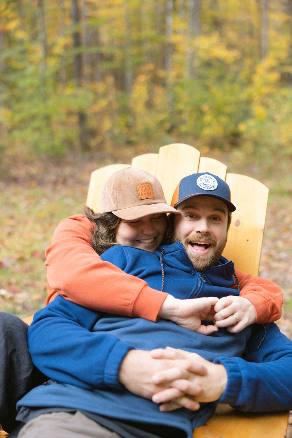 The Larry Five Panel Trucker - Navy/Orange