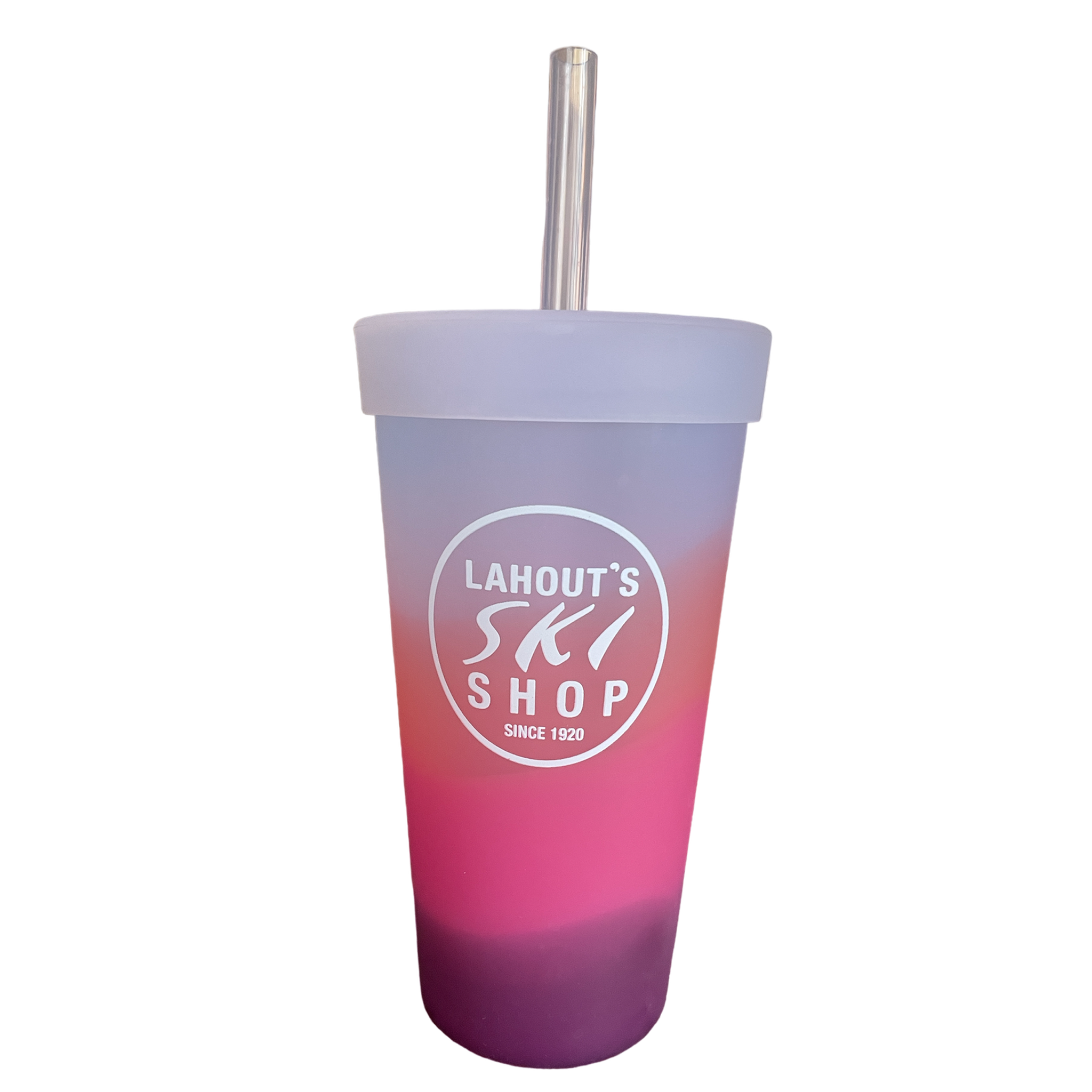 Silipint 22oz Silicone Tumbler with straw in color Desert Sun (pink hues)