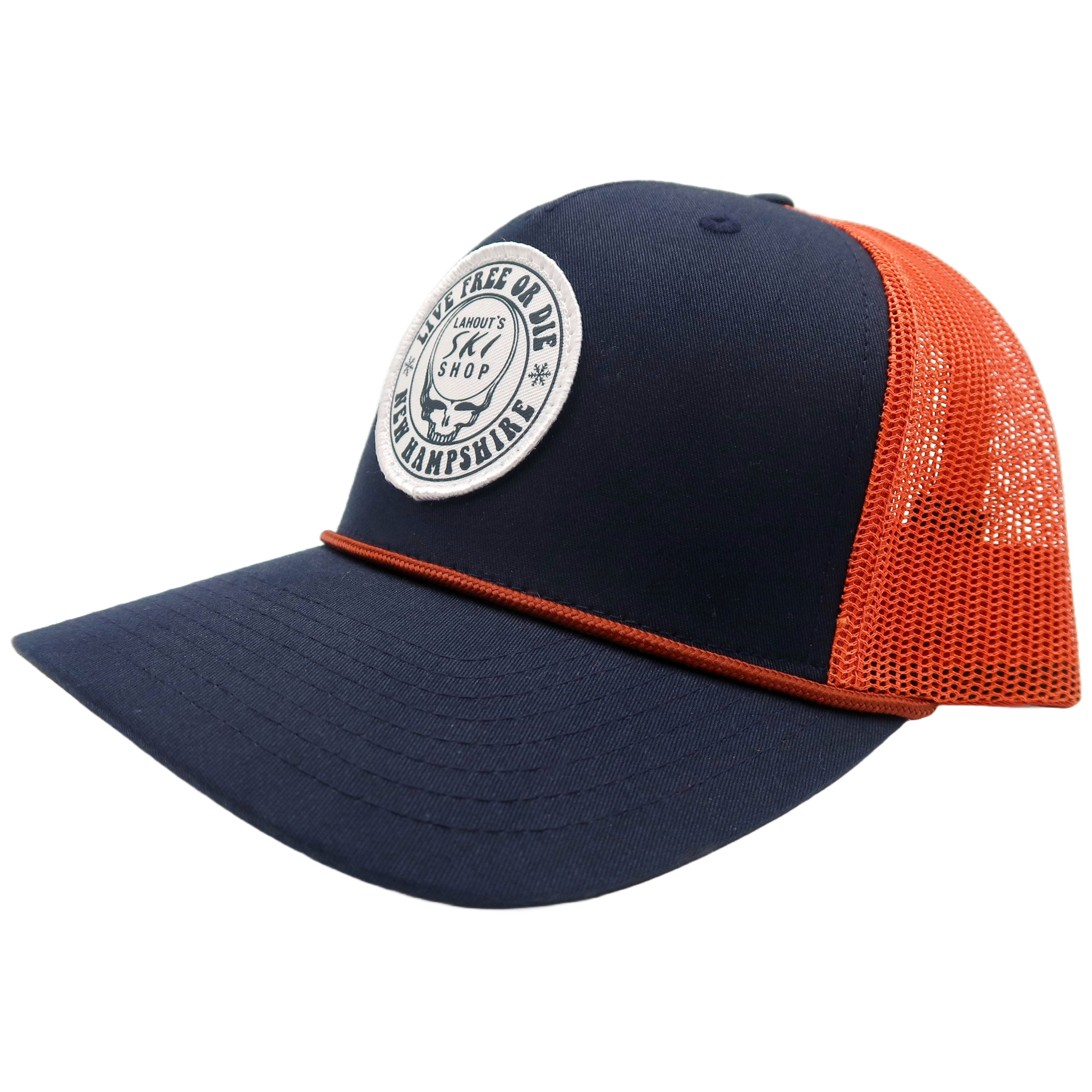 The Larry Five Panel Trucker - Navy/Orange