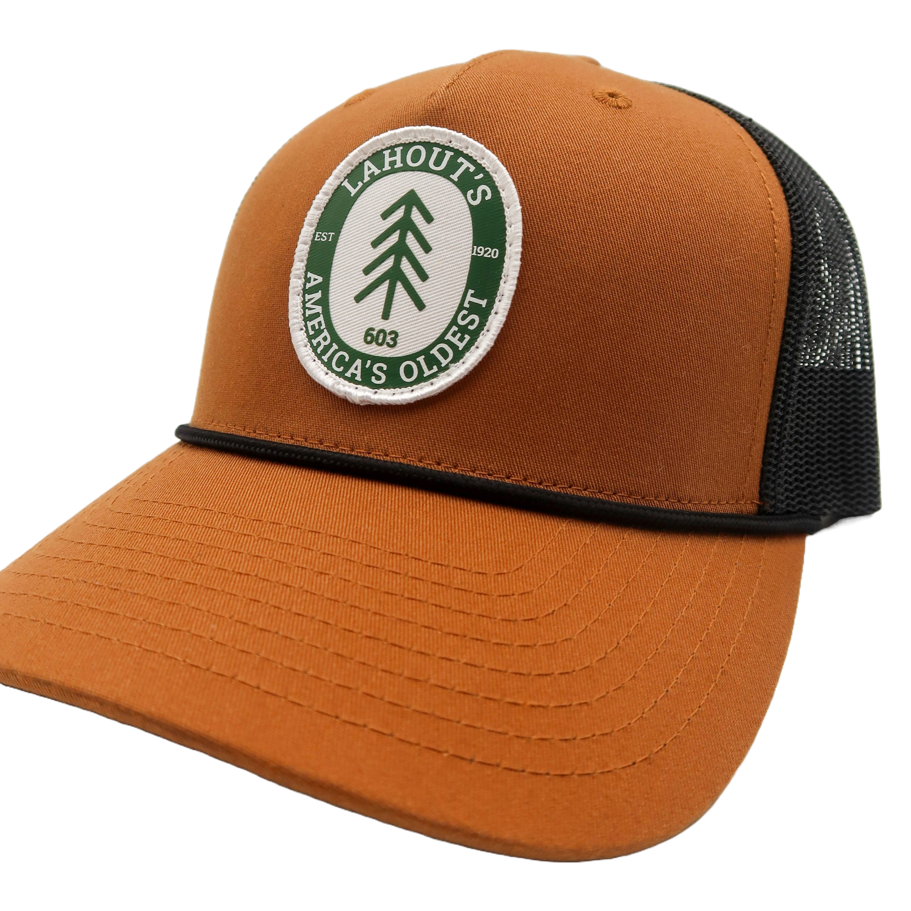 The Tree Dweller Five Panel Trucker - Caramel/Black